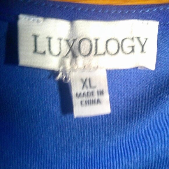 2 Item Bundle NWT Luxology Women’s Faux Wrap Dresses XL Blue/Sparkle Black - Picture 5 of 11